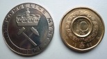 Norwegen 5 und 10 Kroner 1986 Schlägel und Hammer gekreuzt / ...