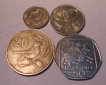 M.136. Zypern 4er Lot, 1 Cent 1987, 5 Cent 1988, 20 Cent 1983,...