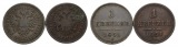 Österreich; 2 Kleinmünzen 1851