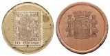 Spanien; 10 Centimos 1936; ESPECIAL MOVIL Briefmarkengeld / B...