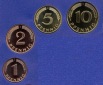 1996 F * 1 2 5 10 Pfennig 4 Münzen DM-Währung Polierte Platt...