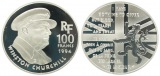 Frankreich: 100 Francs 1964 auf W. Churchil, 22,2 gr. 900er Si...
