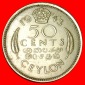 * INDIEN: CEYLON ★ 50 CENTS 1943 FEHLPRÄGUNG! GEORG VI. (19...