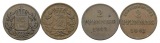 Altdeutschland, 2 Kleinmünzen 1842/1861