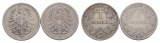 Kaiserreich; 2x 1 Mark 1885/1874