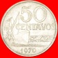 * SCHIFF ~ Serife oben auf 7: BRASILIEN ★ 50 CENTAVO 1970! O...