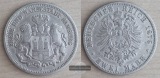 Deutsches Kaiserreich. Hamburg, freie Hansestadt.  2 Mark 1876...