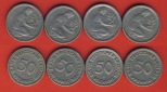 50 Pfennig Bank Deutscher Länder 1949 D + F + G + J kompl. Satz