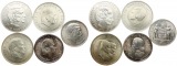 Dänemark: Feines Lot von 5 Silbermünzen, Gesamt 90,2 gr. mit...