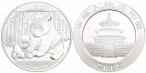 31,1 g Silber. Pandamutter mit Junges