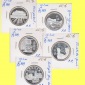 Lot von 5x 10Yuan-Silbermünzen China *PP* 55g Fein
