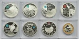 Vereinigtes Königreich: Lot aus acht Olympia-Silbermünzen, z...