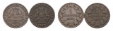 Altdeutschland; 2 Kleinmünzen 1861/1860