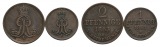 Hannover; 2 Kleinmünzen 1863/1861