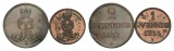 Braunschweig - Calenberg - Hannover; 2 Kleinmünzen 1853/1855