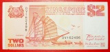 * GROSSBRITANNIEN: SINGAPUR ★ 2 DOLLAR (1991) SCHIFF UND DRA...