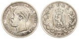 Norwegen: Oskar II., 50 Øre 1893, ss, schöne Patina, hoher K...