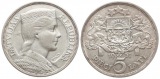 Latvia/Lettland: 5 Lati 1931, 24,91 gr. Silber (835 er), schö...