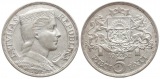 Latvia/Lettland: 5 Lati 1932, 24,91 gr. Silber (835 er), schö...