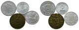 Ösrerreich; 4 Kleinmünzen 1947/1952/1951/1989