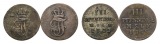 Altdeutschland; 2 Kleinmünzen 1833/1845