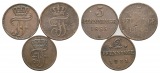 Altdeutschland; 3 Kleinmünzen 1855/1843/1831