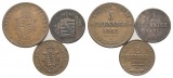 Altdeutschland; 3 Kleinmünzen 1862/1859/1864