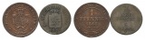 Altdeutschland; 2 Kleinmünzen 1868/1855
