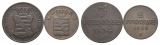 Altdeutschland; 2 Kleinmünzen 1834/1843