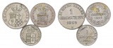 Altdeutschland; 3 Kleinmünzen 1869/1865/1850