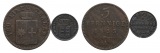 Altdeutschland; 2 Kleinmünzen 1855/1865