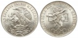 Mexiko: 25 Pesos 1968, auf die XIX. Olympiade, 22,5 gr. 720er ...