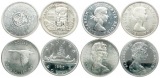 Canada: Elisabeth II., Lot von 4 x 1 Dollar, 97,76 gr. Silber ...