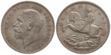 Grossbritannien: Georg V., One Crown 1937, Silber, schöne Pat...