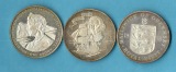 Commonwealth 3x Silbermünzen ca.real 84,55 Gr. Gr.925 AG  Mü...