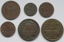 Deutsch-Ostafrika: Lot aus sechs Kleinmünzen