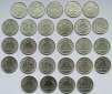 Deutsches Reich: Jahrgangssammlung 1 Mark Nickel, 27 verschiedene