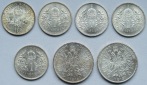 Österreich: Lot aus sieben Silber-Kronen, zusammen 37,6 g Fei...