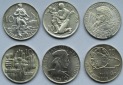 Tschechoslowakei: Lot aus sechs Silbermünzen, zusammen 36 g F...