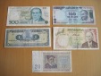 Kleines Lot Banknoten Brasilien, Indien, Belgien, Tunesien, Ni...