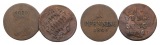 Altdeutschland; 2 Kleinmünzen 1825 / 1795