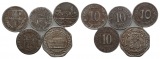 Weimarer Repulik; Notgeld; Kriegsgeld; 5 Kleinmünzen