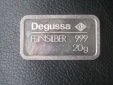 Historischer 20 Gramm Silberbarren von DEGUSSA ohne Rückseite...
