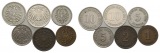 Kaiserreich; 6 Kleinmünzen 1874-1915