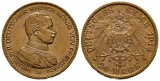 7,16 g Feingold. Kaiser Wilhelm II. (1888 - 1918) in Kürassie...