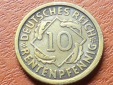 Deutschland Weimar 10 Reichspfennig 1924 G seltener Jahrgang