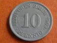 Deutschland Kaiserreich 10 Pfennig 1909 J, seltener Jahrgang.