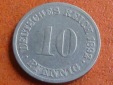 Deutschland Kaiserreich 10 Pfennig 1892 G, seltener Jahrgang