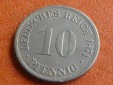 Deutschland Kaiserreich 10 Pfennig 1874 H, seltener Jahrgang. ...