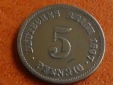 Deutschland Kaiserreich 5 Pfennig 1897 E, seltener Jahrgang